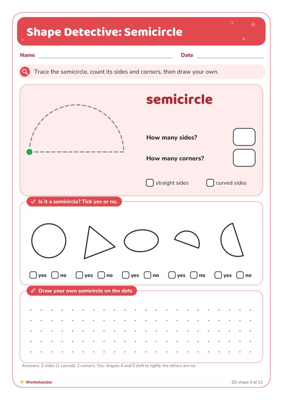 2D and 3D Shapes Worksheets - inside page 3