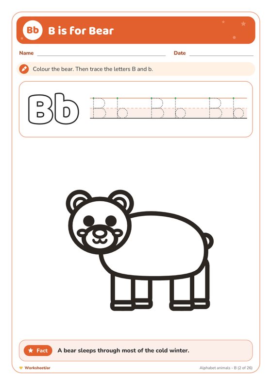 Alphabet Animals Colouring Book - inside page 2
