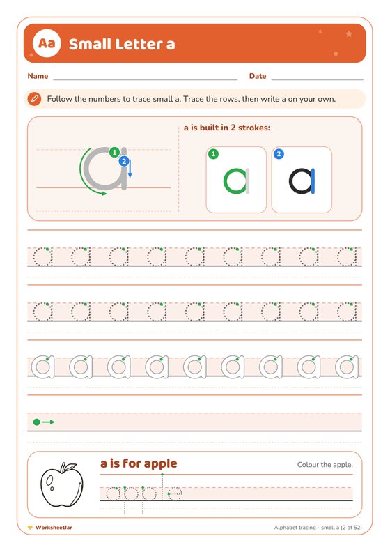 Alphabet Tracing Worksheets A to Z - inside page 2