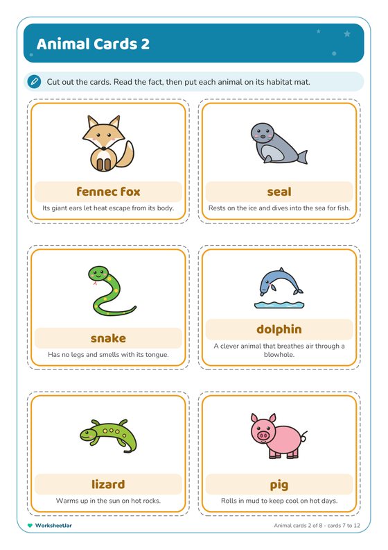 Animal Habitat Matching Activity - inside page 2