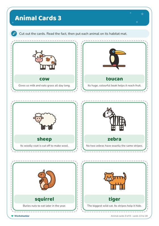 Animal Habitat Matching Activity - inside page 3