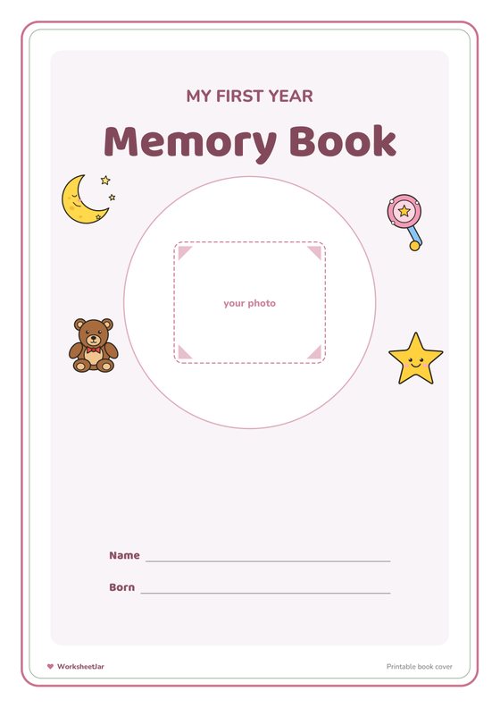 Baby First Year Memory Book Printable - inside page 1