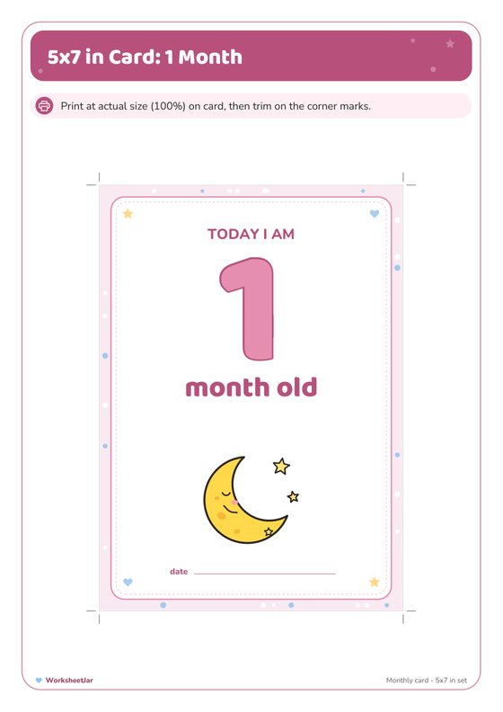 Baby Milestone Cards Printable - inside page 2