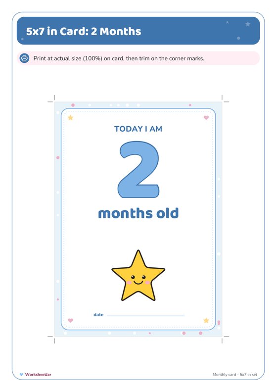 Baby Milestone Cards Printable - inside page 3