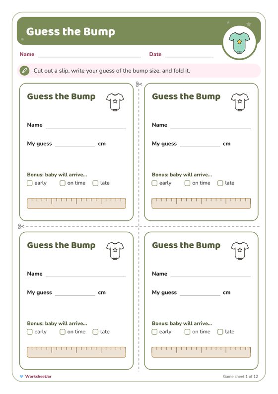 Baby Shower Games and Signs Set - inside page 1