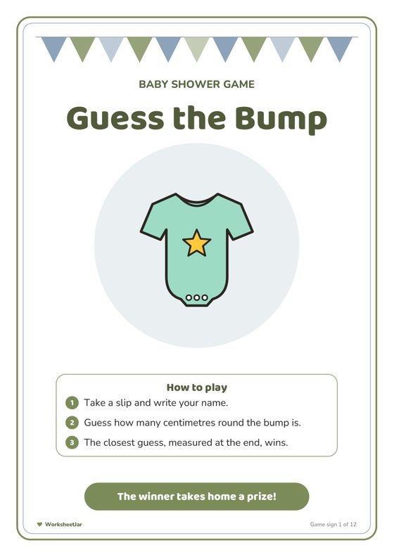 Baby Shower Games and Signs Set - inside page 2
