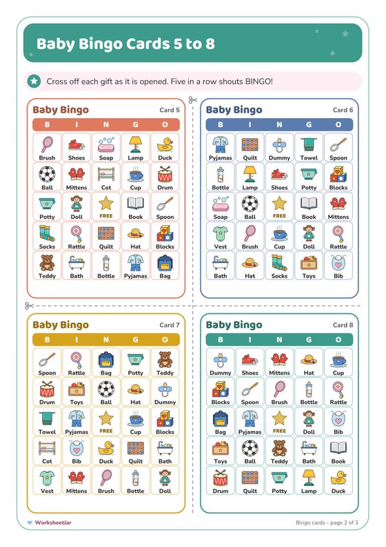 Baby Shower Games Printable Pack - inside page 2