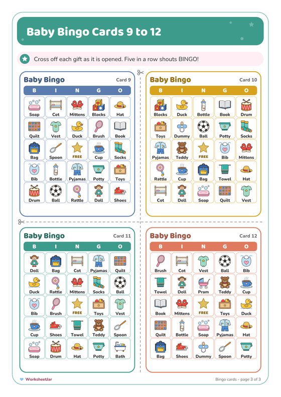 Baby Shower Games Printable Pack - inside page 3