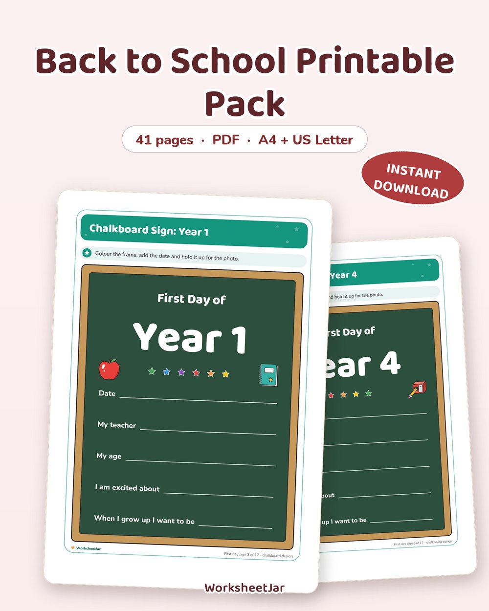 Back to School Printable Pack | 41 Pages for New Term - printable seasonal & holiday packs PDF, page preview