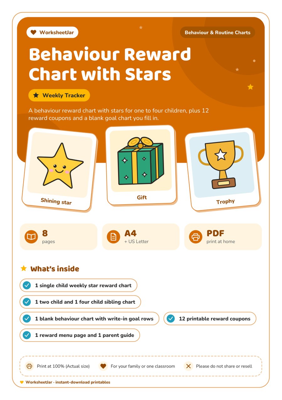 Behaviour Reward Chart with Stars - cover