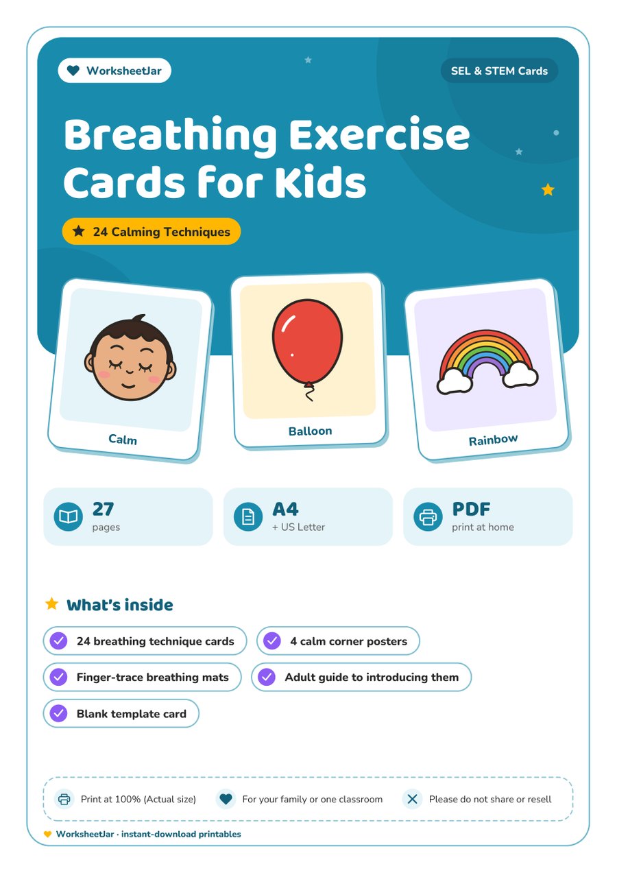 Breathing Exercise Cards for Kids - cover