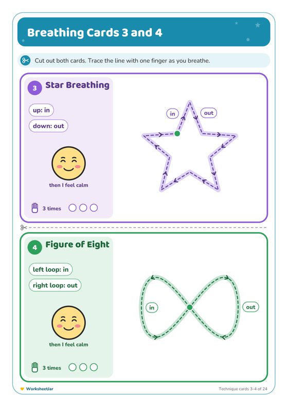 Breathing Exercise Cards for Kids - inside page 2