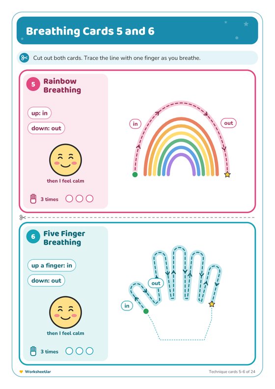 Breathing Exercise Cards for Kids - inside page 3