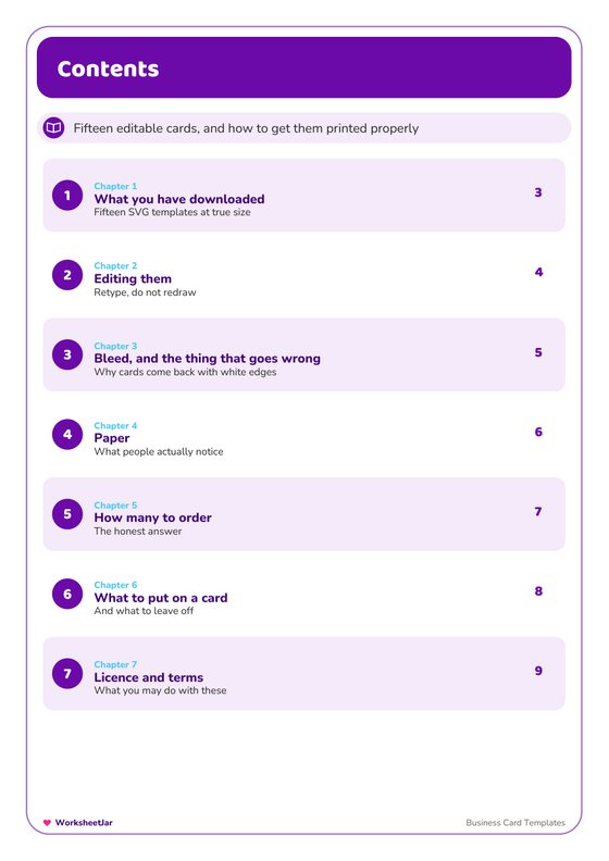 Business Card Templates - inside page 1