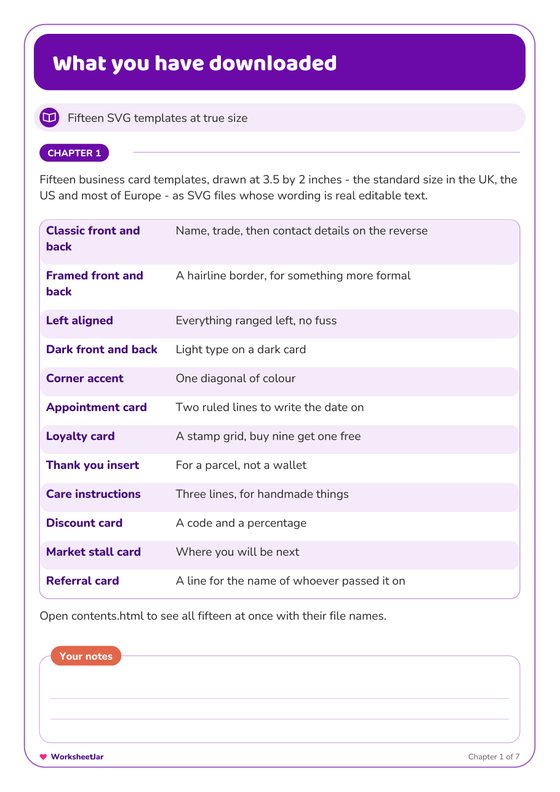 Business Card Templates - inside page 2