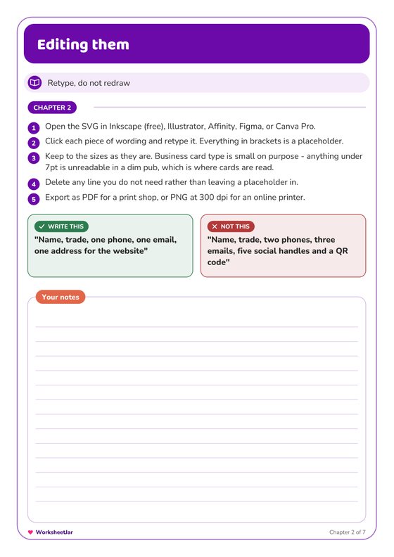 Business Card Templates - inside page 3