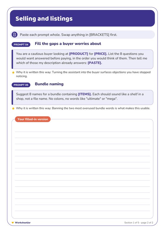 ChatGPT Prompts for Small Business - inside page 3