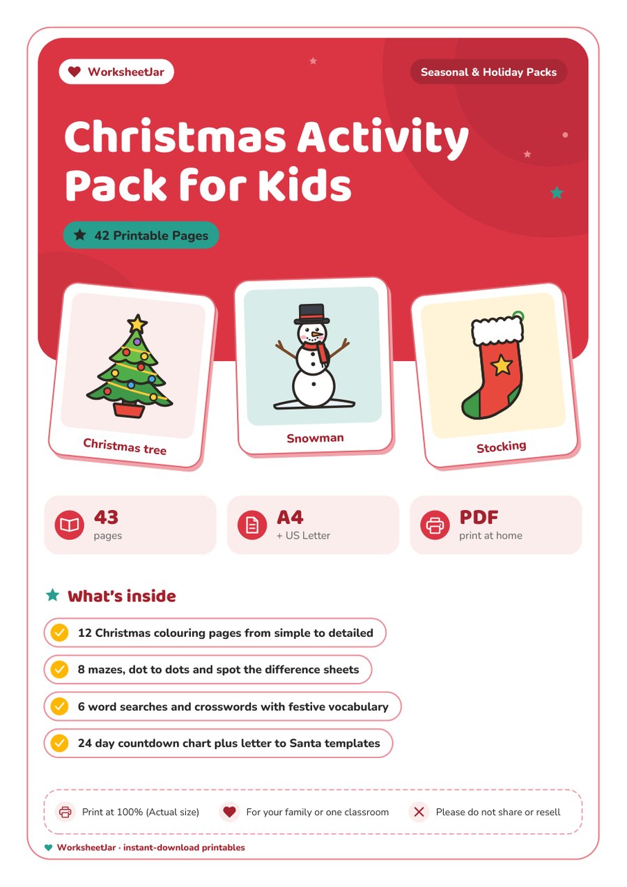 Christmas Activity Pack for Kids - cover