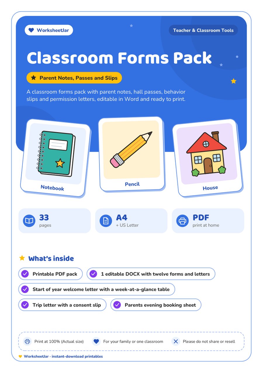 Classroom Forms Pack - cover