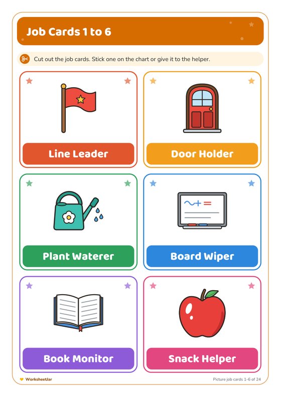 Classroom Helper Chart and Job Cards - inside page 3