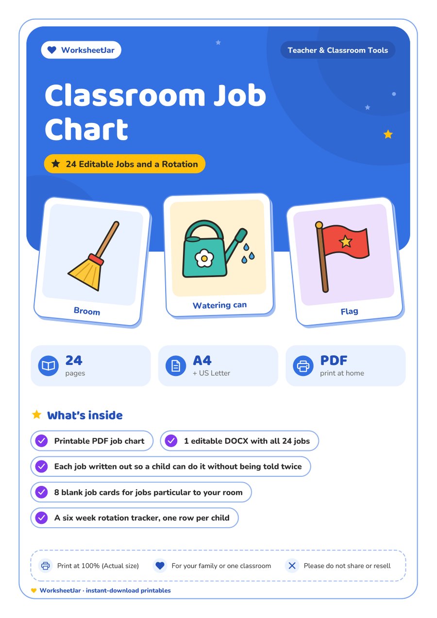 Classroom Job Chart - cover