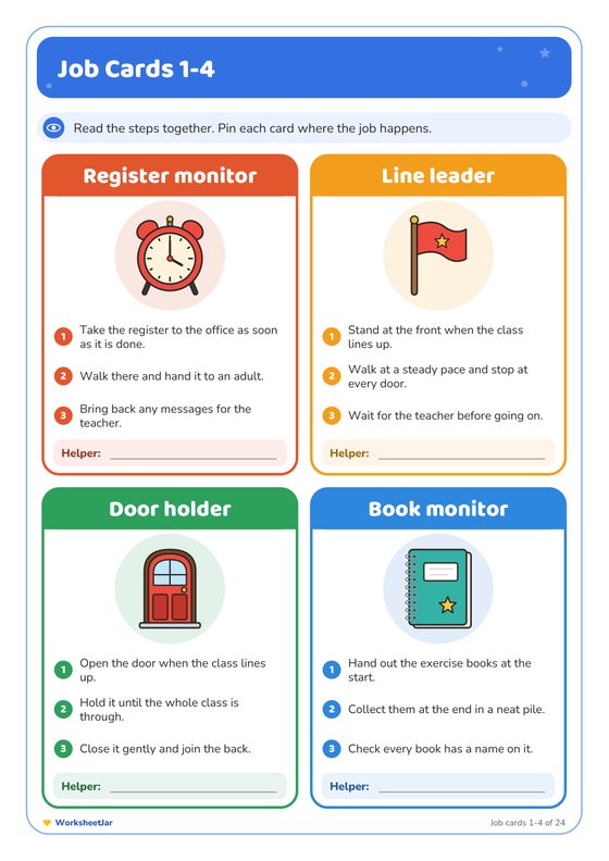 Classroom Job Chart - inside page 3