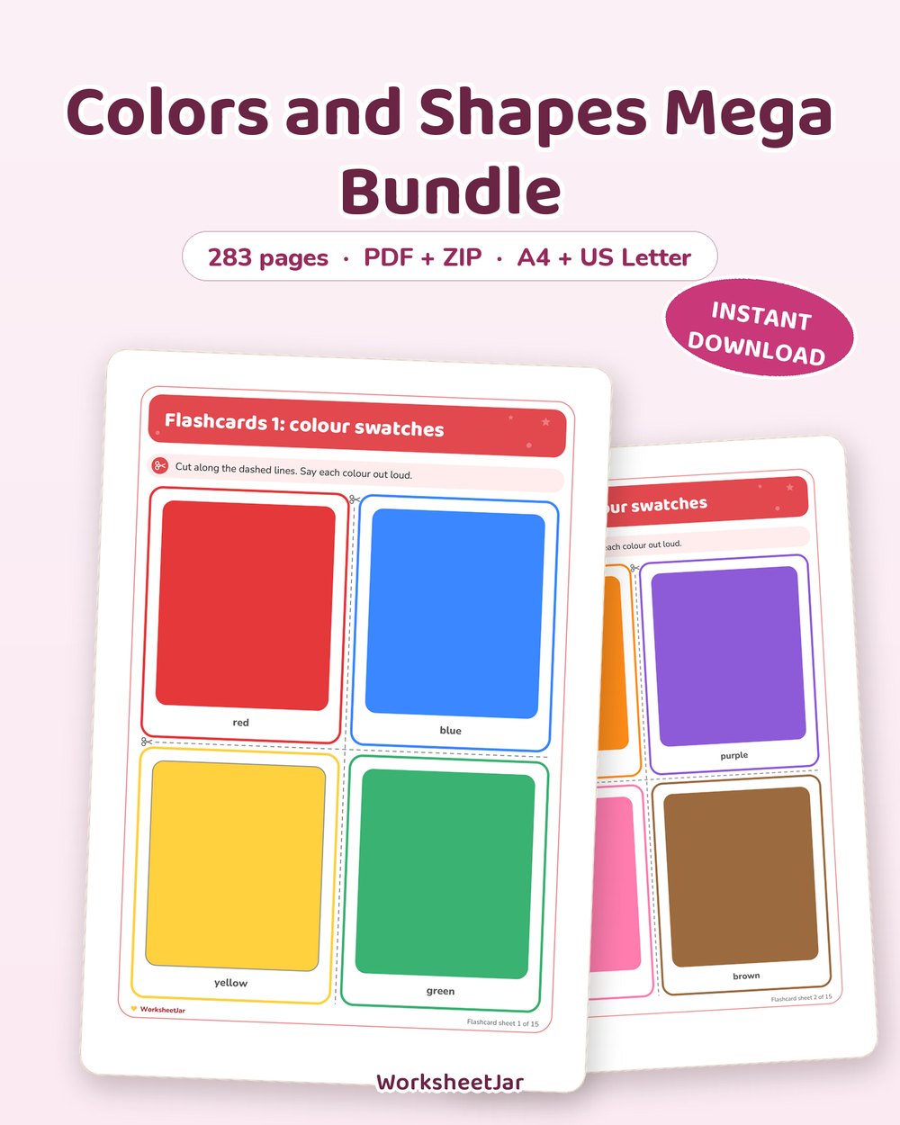 Colors and Shapes Mega Bundle | 283 Printable Pages - printable colors & shapes PDF, page preview