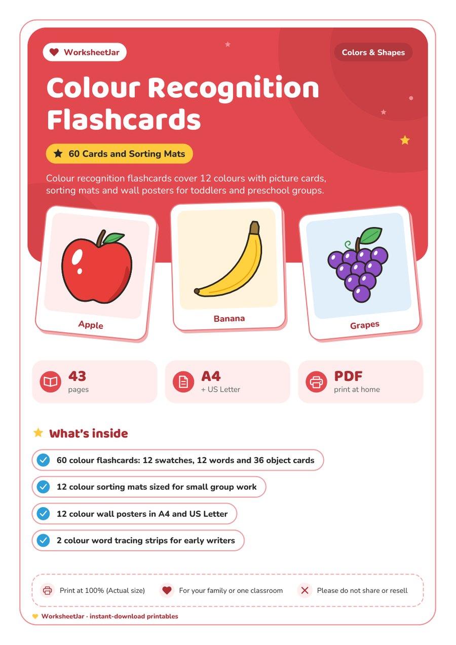 Colour Recognition Flashcards - cover