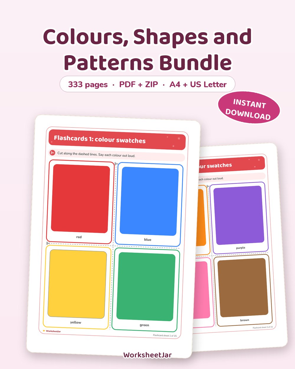 Colours, Shapes and Patterns Bundle | 333 Pages - printable colors & shapes PDF, page preview