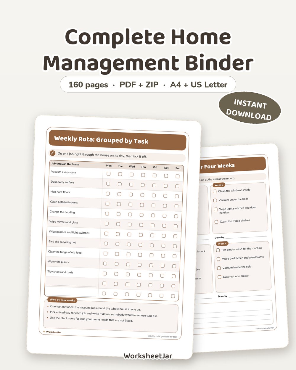 Complete Home Management Binder | 160 Pages - printable home & lifestyle PDF, page preview