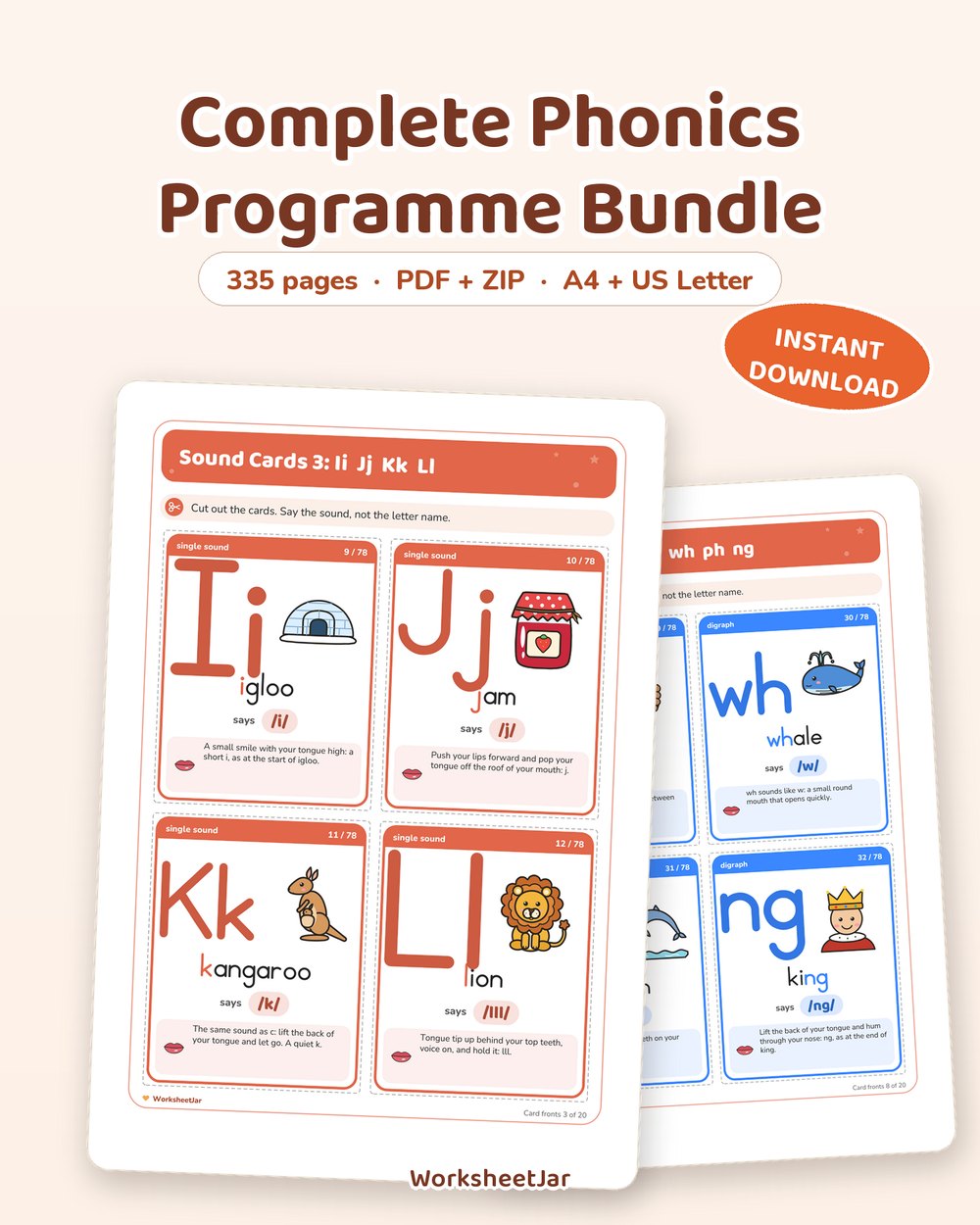 Complete Phonics Programme Bundle | 335 Pages in Order - printable alphabet & phonics PDF, page preview