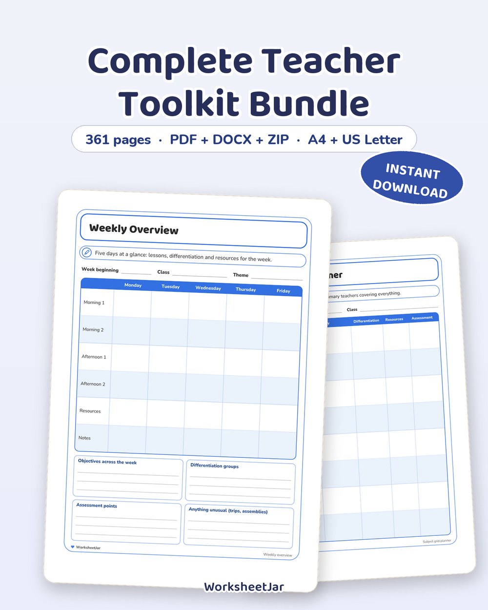 Complete Teacher Toolkit Bundle | 361 Pages, 10 Packs - printable teacher & classroom tools PDF, page preview