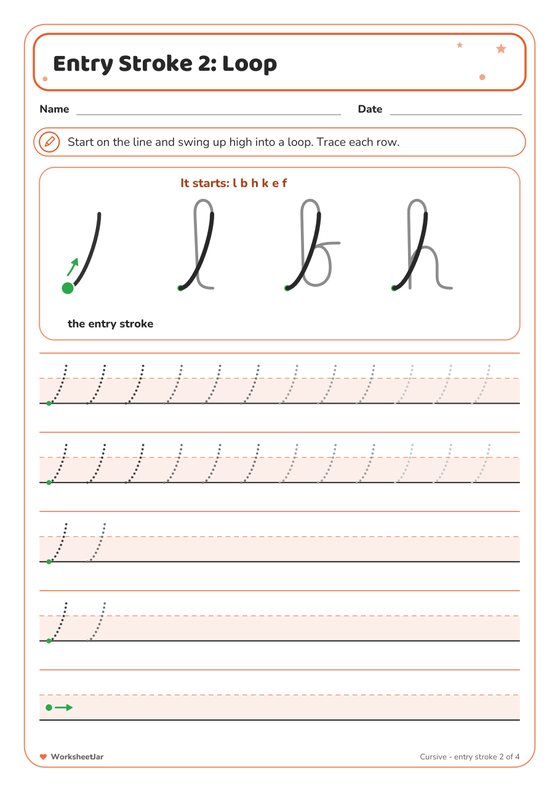 Cursive Handwriting Practice - inside page 2
