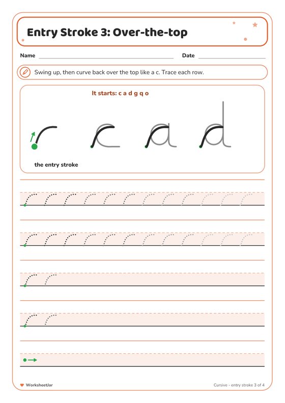 Cursive Handwriting Practice - inside page 3