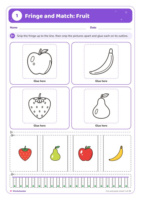 Cut and Paste Worksheets Preschool - inside page 1