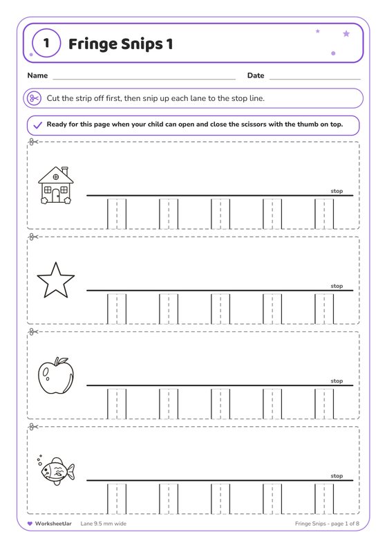 Cutting Skills Progression Pack - inside page 1