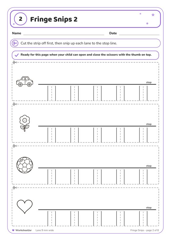 Cutting Skills Progression Pack - inside page 2