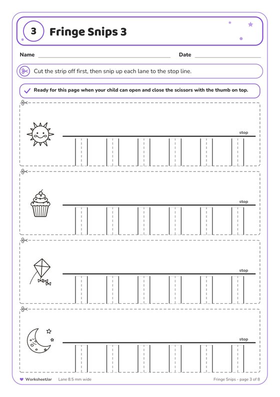 Cutting Skills Progression Pack - inside page 3