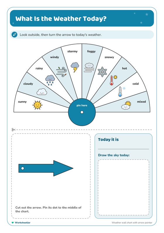 Daily Weather Tracker Chart for Kids - inside page 1