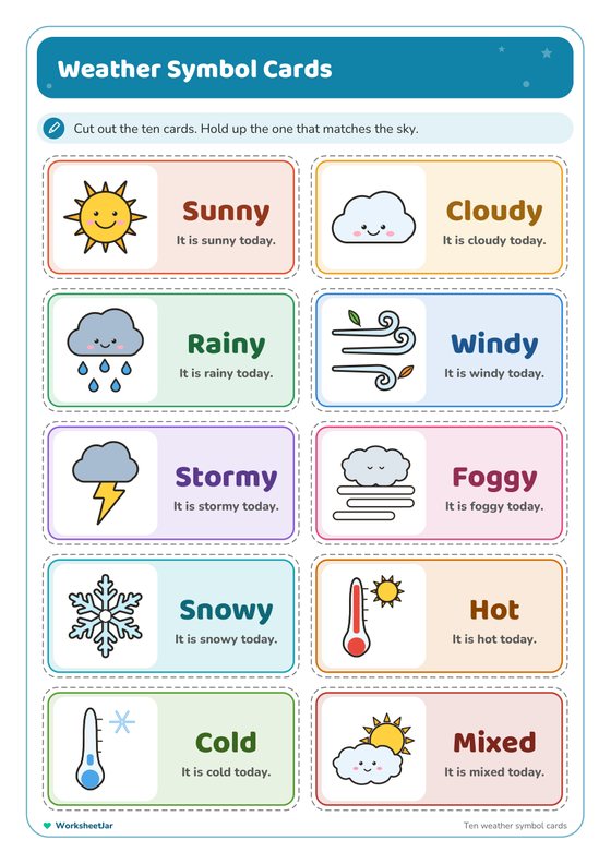 Daily Weather Tracker Chart for Kids - inside page 2
