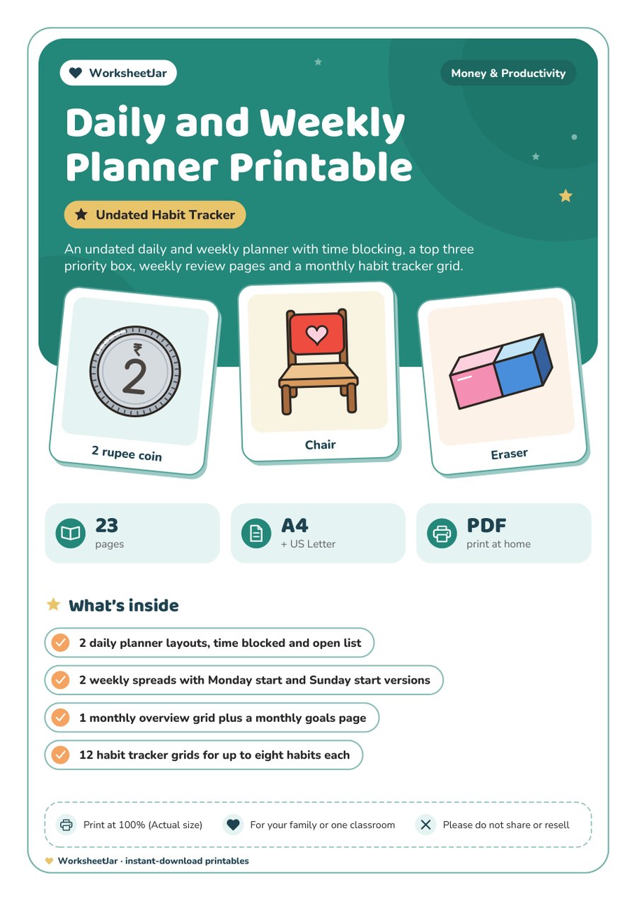 Daily and Weekly Planner Printable - cover