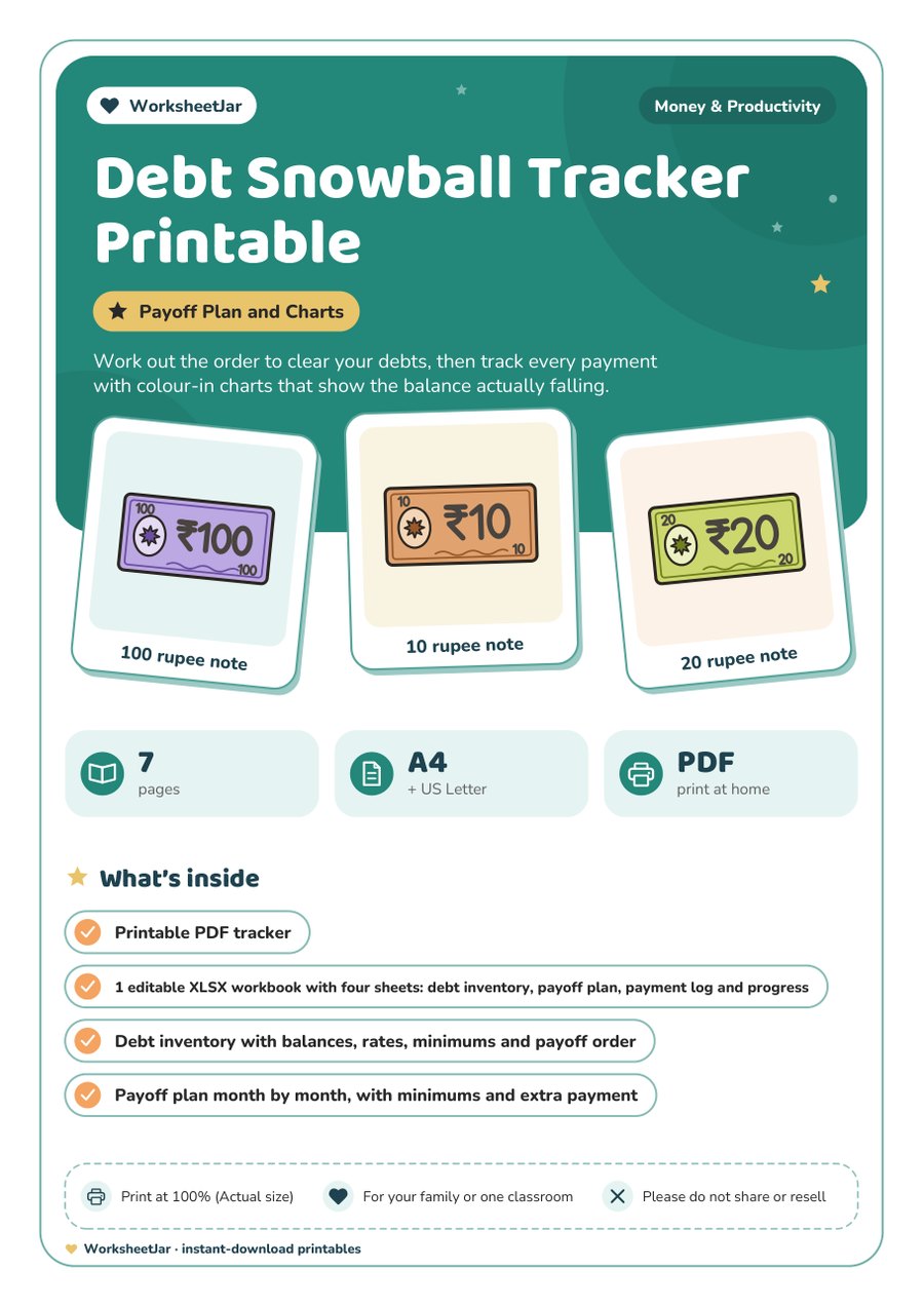 Debt Snowball Tracker Printable - cover