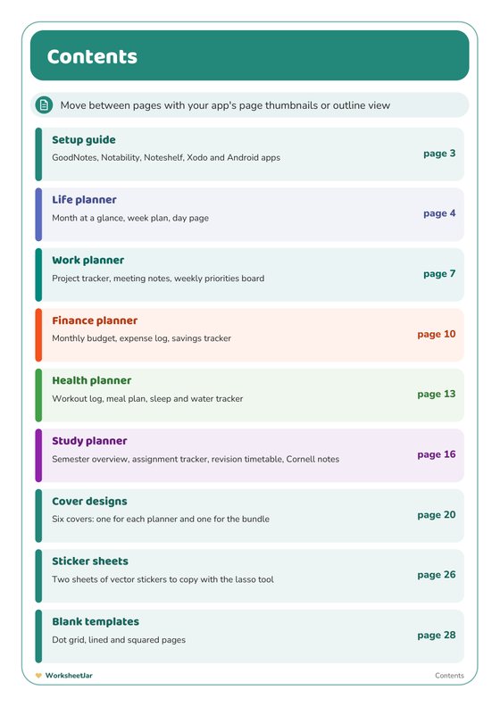 Digital Planner Bundle for iPad - inside page 1