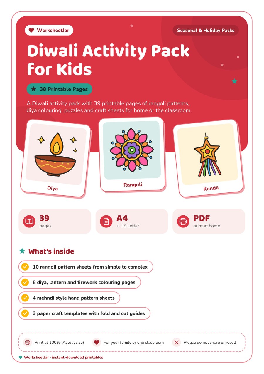 Diwali Activity Pack for Kids - cover