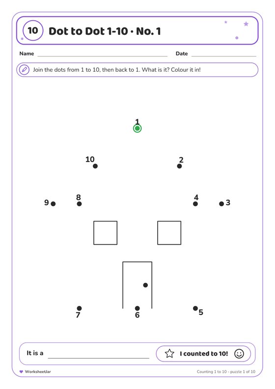 Dot to Dot Printables 1-50 - inside page 1