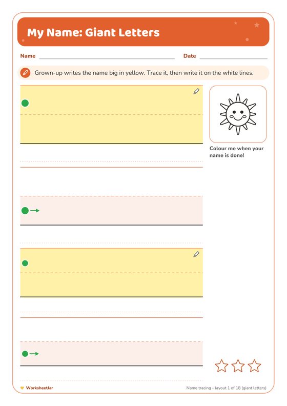 Name Tracing Worksheets Editable - inside page 2