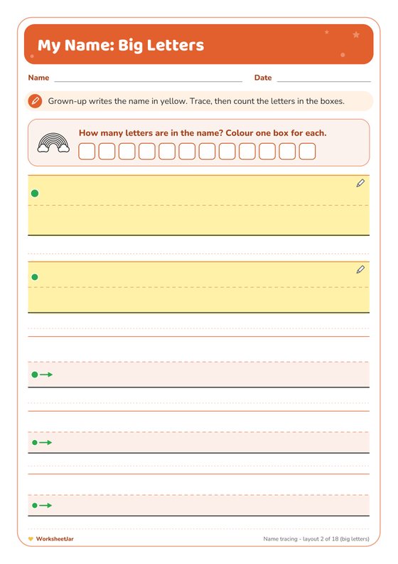 Name Tracing Worksheets Editable - inside page 3