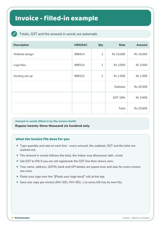 Excel Template Pack - inside page 3