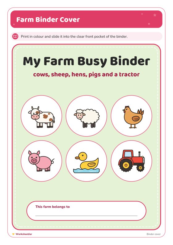 Farm Animals Busy Binder - inside page 1