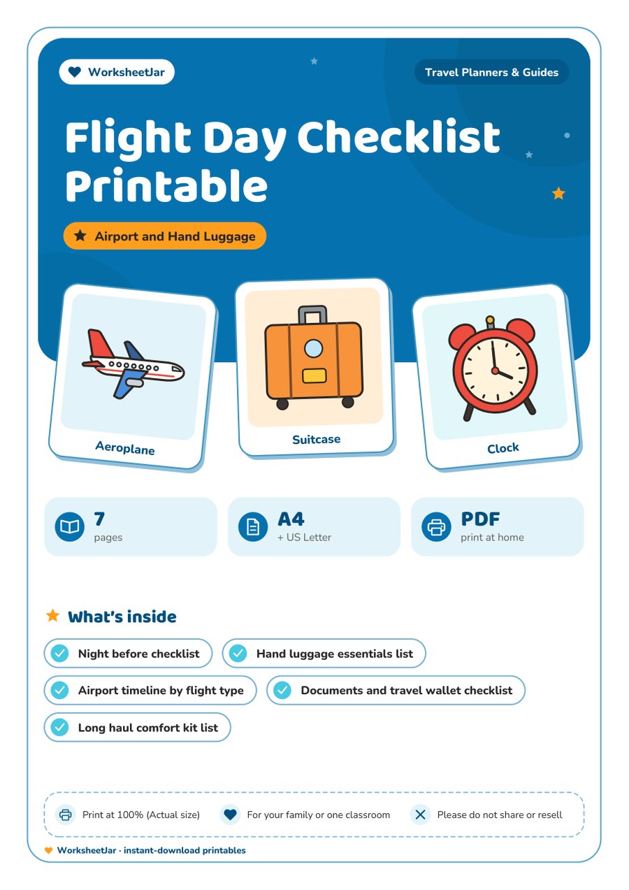 Flight Day Checklist Printable - cover